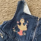 Vintage Sesame Street Denim Jumper Girls Size 2t Big Bird 90s Rare