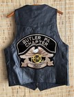 Harley Hog Butler Pa Chapter Biker Leather Vest Men   s Medium Black  patches Pins
