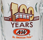 1919-2019 A w Root Beer  All American Food  100 Years 18oz  Glass Mug  7  Tall 