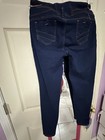 Women   s Dark Wash Blue Denim Floral Embroidered Skinny High Rise Jeans Sizes 11