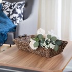 Seagrass Basket W  Wooden Handles Decorative Storage Ideal Home Organization New