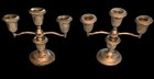 Sterling Silver Weighted  735  3 Arm Candlestick Candelabra Pair  Hallmark