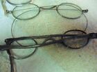 3 Antique Wire Rim Glasses Unchecked And One Case