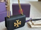 Tory Burch Mini Black Leather Wallet Crossbody Bag With Chain Brand New