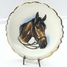 Brinton Vtg -horse Head Equestrian-bone China 4 5    Plate -hand Painted Gold Trim