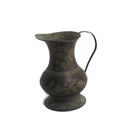 Vintage Copper Brass Water Jug Handle Ornate Etched Teapot Pitcher