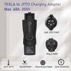 Wheelership Black Charging Adapter For J1772 Evs To Tesla Chargers 60a 250v A   