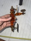 Antique Style 7   Crystal cut Orange Glass Brass Door Handle 2 Pieces  Chipped