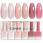 6 Pcs 9 Ml Nude Pink Quick Builder Nail Gel Polish Set- Builder Nail Gel Jelly