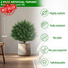 16  Artificial Cedar Topiary Ball Trees  2 Pack  Uv Resistant For Indoor outdoor