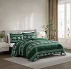 Lenox Holiday Collection Green  1 quilt Full queen 90   x96     2 standard Shams