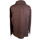 Analogy Women s Blouse Brown Size Med Puckered Front Button Crepe Long Sleeve