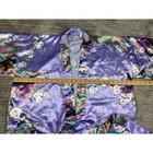 Juguemm Kimono Robe Womens 35 Purple Geisha Floral Satin Belted Made In Japan
