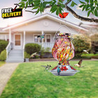 Hummingbird Feeder Hand Blown Glass Hummingbird Feeders For Outdoors Hanging    