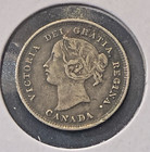 1896 Canadian Sterling 5 Cent - Victoria - Canada  925 Silver Five Cents - Vf 20
