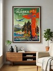 Vintage Alaska Pan Am Clipper Airplane Travel Poster Print Wall Art Retro Decor