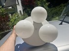 Vintage Mid Century Modern Triple Light Ceiling Fixture Flush Mcm Globe Orb 3