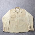 Vintage 40s 50s New Era California Styled Tan Corduroy Loop Collar Shirt Mens M