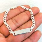 925 Sterling Silver Baby Id Bracelet 6    Free Engraving Cuban Link Childrens Kids