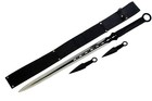 27   Ninja Sword Machetes Full Tang 2 Tone Blade With 2 Throwing Knives 7   Blac