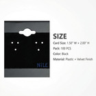 100 Pack Black Velvet Earring Display Cards  1 5  X 2  Hanging Earring Holder