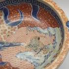 Antique Japanese Imari Porcelain Bowl Hawk Falcon Meiji Edo 19th C As Is Cracked