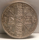 Great Britain  1887  roman I  Double Florin  Km763  Silver  6727oz  Ef  Cleaned 