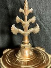 Pair Of 2 Two Antique Cast Bronze Metal Vases Urns Garnitures Set Marble Bases