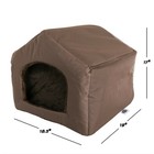 Fabric Dog Or Cat House With Removable Plush Mat Pet Bed Small Brown