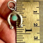Vtg Navajo Naja Turquoise Charm Pendant Mini Sterling Native Small Layering