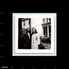 Old Vintage Square Photo Pair Duo Women In Yard By House Snapshot Photograph