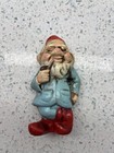 Gnome Elf Pipe Figurines Ceramic Hand Painted Vtg Chalkware 4    Ornaments Japan