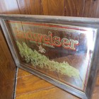 Vtg Budweiser Kings Of Beers Mirror Framed Sign 20 5 x15    Clydesdales Bar Decor