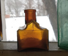 Levison s Inks St louis 1880s Amber Cabin Cottage Shape Penrest Ink Bottle As Is
