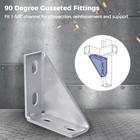 8pcs 90 Degree Gusseted Fittings  Carbon Steel Q235 4 Hole Right Angle Connector