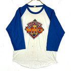 Vintage 1980s Doctor Who T-shirt Xl White Made Usa Raglan 3 4 Sleeve Tv Show