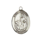 Sterling Silver Saint Dymphna Medal Pendant 24  Lobster Claw Chain Necklace