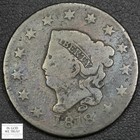1818 N-2 Lds Reverse Cud Mint Error Coronet Matron Head Copper Large Cent 1c