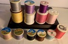 Sewing Thread Spools Set Multi-color Polyester   Cotton Mix Vintage Craft Lot