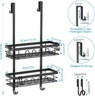 Over The Door Shower Caddy Hanging  3-in-1 Rustproof Shower Organizer For Glass 