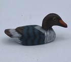 Vintage Hand Carved And Painted Miniature Wood Duck Decoy With Glass Eyes