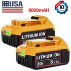 2pack For Dewalt 20v 20 Volt Max Xr 8 0ah Lithium Ion Battery Dcb204 Dcb208