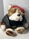 Dan Dee Biker Bulldog Plush  15     I Wuff U   Girl Fluffy Dog Lot
