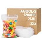 1200pcs Resealable Small Plastic Bags 2x3   For Jewelry  Pills  Business - Clear