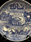 Vintage Virginia Mother Of Presidents Rare Blue State Decorative Souvenir Plate