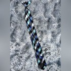 Kids Elegant Checkered Tie In Blue  Black  And Teal