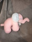 Vintage 1988 Commonwealth Terry Cloth Pastel Pink Blue Elephant Rattle Plush 7