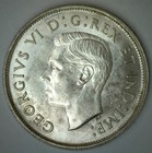 1940 Canada Silver 50 Cents Coin Bu 50c Canadian Half Dollar Toned Uncirculated