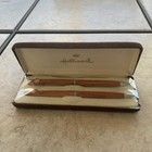 Vtg Hallmark Wood Pen Pencil Set In Original Case Prudential Insurance Emblem