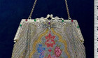 Antique 1920s French Cut Steel Beaded Bag Purse Jeweled Frame Fringe